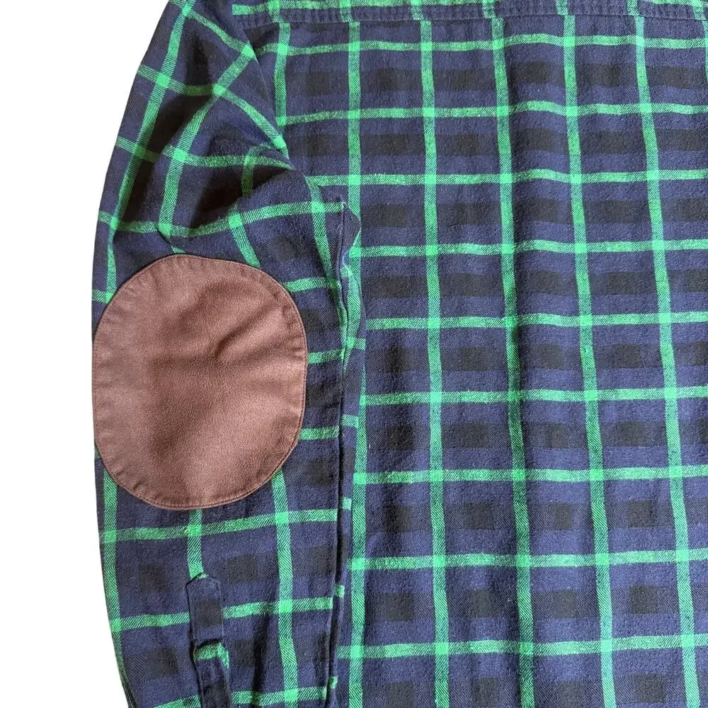 Dangerous Man Brewing Company Men Flannel Shirt Elbow Patch Pearl Bottons Size M - Picture 7 of 13